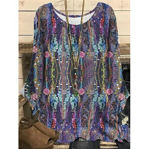 Women's Plus Size Tops Blouse Shirt Floral Print Long Sleeve Crewneck Streetwear Daily Vacation Polyester Fall Winter Purple
Women's Plus Size Tops Blouse Shirt Floral Print Long Sleeve Crewneck Streetwear Daily Vacation Polyester Fall Winter Purple