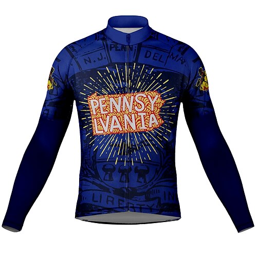 21Grams Men's Cycling Jersey Long Sleeve Bike Top with 3 Rear Pockets Mountain Bike MTB Road Bike Cycling Breathable Quick Dry Moisture Wicking Reflective Strips Dark Blue Polyester Spandex Sports
21Grams Men's Cycling Jersey Long Sleeve Bike Top with 3 Rear Pockets Mountain Bike MTB Road Bike Cycling Breathable Quick Dry Moisture Wicking Reflective Strips Dark Blue Polyester Spandex Sports
