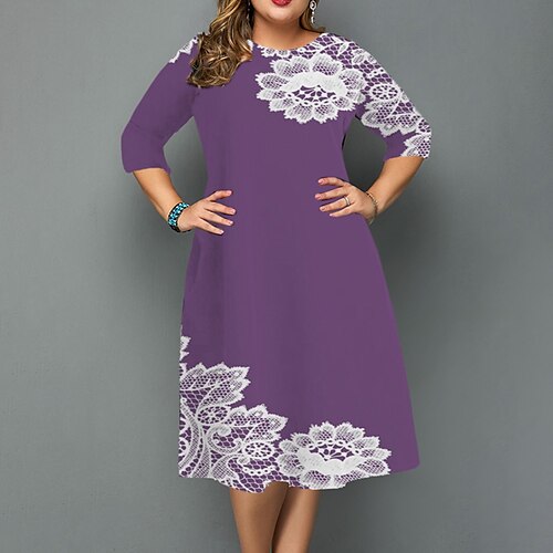 Women's Plus Size Casual Dress Leopard Crew Neck 3/4 Length Sleeve Fall Winter Casual Midi Dress Causal Daily Dress
Women's Plus Size Casual Dress Leopard Crew Neck 3/4 Length Sleeve Fall Winter Casual Midi Dress Causal Daily Dress