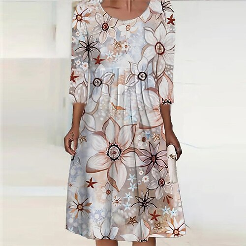 Women's Casual Dress Shift Dress Midi Dress Yellow Navy Blue Beige Long Sleeve Floral Print Winter Fall Autumn Crew Neck Winter Dress Fall Dress 2022 S M L XL 2XL 3XL 4XL 5XL 6XL
Women's Casual Dress Shift Dress Midi Dress Yellow Navy Blue Beige Long Sleeve Floral Print Winter Fall Autumn Crew Neck Winter Dress Fall Dress 2022 S M L XL 2XL 3XL 4XL 5XL 6XL