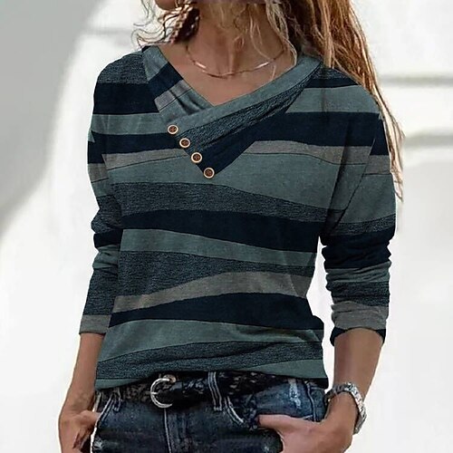 Women's Blouse Shirt Green Color Block Button Print Long Sleeve Daily Weekend Streetwear Casual V Neck Regular S / 3D Print
Women's Blouse Shirt Green Color Block Button Print Long Sleeve Daily Weekend Streetwear Casual V Neck Regular S / 3D Print
