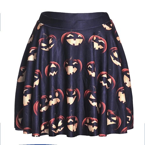 Women's Skirt Black Skirts Print Fashion Halloween Weekend S M L / Loose Fit
Women's Skirt Black Skirts Print Fashion Halloween Weekend S M L / Loose Fit