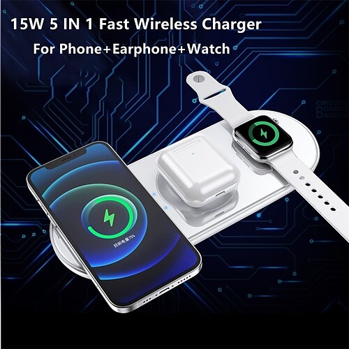 

Wireless Charger 15 W Output Power Wireless Charging Stand CE Certified Fast Wireless Charging Magnetic LED Indicator Lights For Apple Watch Compatible with any wireless charging enabled devices