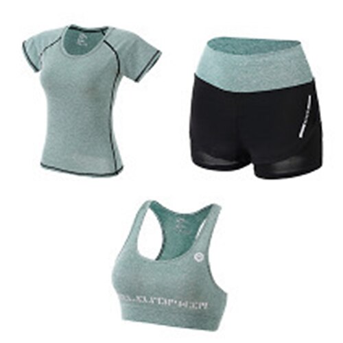 Women's Tracksuit Yoga Suit 3-Piece Solid Color Shorts Sports Bra Tee Tshirt Black Green Yoga Fitness Gym Workout Breathable Quick Dry Soft Sport Activewear Stretchy / Athletic / Athleisure
Women's Tracksuit Yoga Suit 3-Piece Solid Color Shorts Sports Bra Tee Tshirt Black Green Yoga Fitness Gym Workout Breathable Quick Dry Soft Sport Activewear Stretchy / Athletic / Athleisure