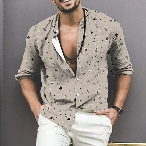 Men's Shirt Graphic Shirt Star Turndown Khaki 3D Print Outdoor Street Long Sleeve Button-Down Print Clothing Apparel Fashion Designer Casual Breathable
Men's Shirt Graphic Shirt Star Turndown Khaki 3D Print Outdoor Street Long Sleeve Button-Down Print Clothing Apparel Fashion Designer Casual Breathable