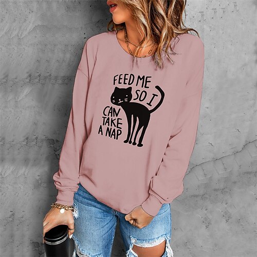 Women's Sweatshirt Pullover Cat Text Print Daily Sports Hot Stamping Active Streetwear Hoodies Sweatshirts White Black
Women's Sweatshirt Pullover Cat Text Print Daily Sports Hot Stamping Active Streetwear Hoodies Sweatshirts White Black