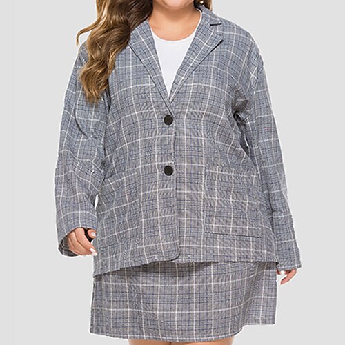 Women's Plus Size Blazer Print Plaid Formal Office Long Sleeve V Neck Regular Fall Winter Gray XL XXL 3XL 4XL
Women's Plus Size Blazer Print Plaid Formal Office Long Sleeve V Neck Regular Fall Winter Gray XL XXL 3XL 4XL