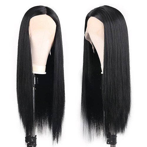 Lace Front Wig Straight Wig Glueless Lace Wigs Synthetic Hair Natural Black Wig Heat Resistant Fiber Hair Synthetic Lace Front Wig for Fashion Women
Lace Front Wig Straight Wig Glueless Lace Wigs Synthetic Hair Natural Black Wig Heat Resistant Fiber Hair Synthetic Lace Front Wig for Fashion Women