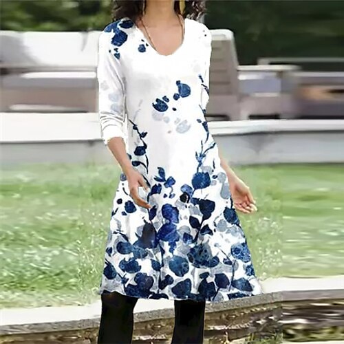 Women's Casual Dress T Shirt Dress Tee Dress Short Mini Dress Blue Long Sleeve Floral Pocket Print Fall Winter V Neck Vacation Casual 2022 S M L XL XXL 3XL
Women's Casual Dress T Shirt Dress Tee Dress Short Mini Dress Blue Long Sleeve Floral Pocket Print Fall Winter V Neck Vacation Casual 2022 S M L XL XXL 3XL