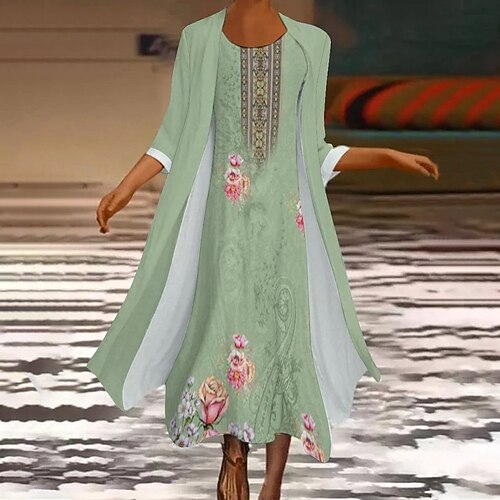 Women's Two Piece Dress Long Dress Maxi Dress Green Long Sleeve Color Block Print Winter Fall Autumn Crew Neck Modern Winter Dress Weekend Fall Dress Loose Fit 2022 S M L XL XXL 3XL 4XL 5XL
Women's Two Piece Dress Long Dress Maxi Dress Green Long Sleeve Color Block Print Winter Fall Autumn Crew Neck Modern Winter Dress Weekend Fall Dress Loose Fit 2022 S M L XL XXL 3XL 4XL 5XL