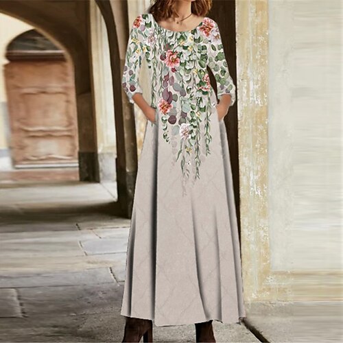 Women's Casual Dress A Line Dress Maxi long Dress Khaki Long Sleeve Floral Pocket Print Fall Winter V Neck Casual Vacation 2022 S M L XL XXL 3XL
Women's Casual Dress A Line Dress Maxi long Dress Khaki Long Sleeve Floral Pocket Print Fall Winter V Neck Casual Vacation 2022 S M L XL XXL 3XL
