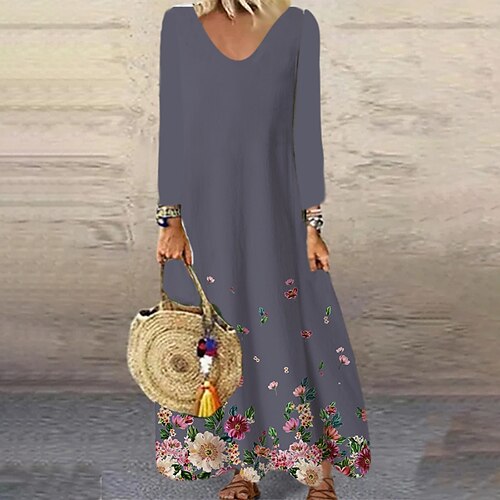 Women's T Shirt Dress Tee Dress A Line Dress Maxi long Dress Black And White Green Dark Gray Red Long Sleeve Floral Print Fall Winter V Neck Casual 2022 S M L XL XXL 3XL 4XL 5XL 6XL
Women's T Shirt Dress Tee Dress A Line Dress Maxi long Dress Black And White Green Dark Gray Red Long Sleeve Floral Print Fall Winter V Neck Casual 2022 S M L XL XXL 3XL 4XL 5XL 6XL