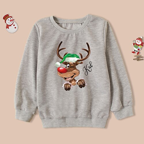 Kids Unisex Christmas Sweatshirt Letter Daily Long Sleeve Crewneck Neutral 3-8 Years Fall Gray White
Kids Unisex Christmas Sweatshirt Letter Daily Long Sleeve Crewneck Neutral 3-8 Years Fall Gray White