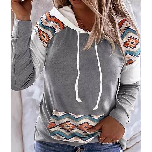 Women's Plus Size Tops Hoodie Sweatshirt Geometry Pocket Print Long Sleeve Hooded Vintage Casual Daily Going out Polyester Fall Winter Gray
Women's Plus Size Tops Hoodie Sweatshirt Geometry Pocket Print Long Sleeve Hooded Vintage Casual Daily Going out Polyester Fall Winter Gray