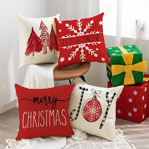 Christmas Double Side Cushion Cover 4PC Soft Decorative Square Cushion Case Pillowcase for Bedroom Livingroom Sofa Couch Chair Superior Quality Machine Washable
Christmas Double Side Cushion Cover 4PC Soft Decorative Square Cushion Case Pillowcase for Bedroom Livingroom Sofa Couch Chair Superior Quality Machine Washable