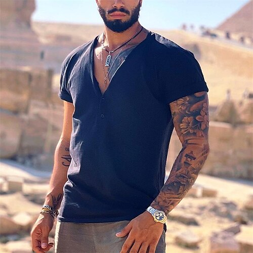 Men's T shirt Tee Solid Colored V Neck Navy Blue Street Daily Short Sleeve Clothing Apparel Fashion Designer Casual Comfortable / Summer / Summer / Sports
Men's T shirt Tee Solid Colored V Neck Navy Blue Street Daily Short Sleeve Clothing Apparel Fashion Designer Casual Comfortable / Summer / Summer / Sports