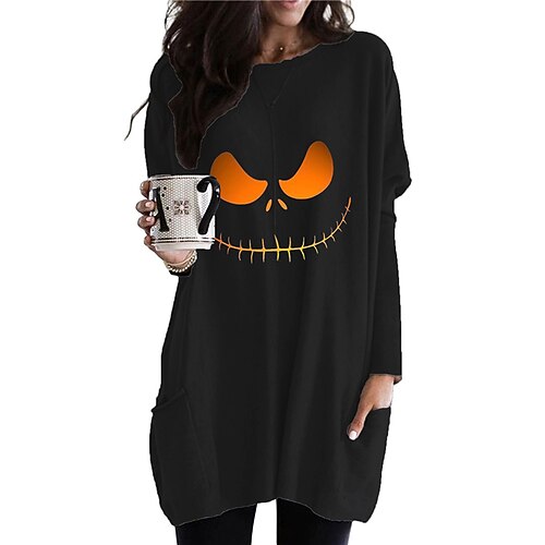 Women's Casual Dress T Shirt Dress Tee Dress Short Mini Dress Black Long Sleeve Pumpkin Pocket Print Fall Winter Crew Neck Vacation Casual Halloween 2022 S M L XL XXL 3XL
Women's Casual Dress T Shirt Dress Tee Dress Short Mini Dress Black Long Sleeve Pumpkin Pocket Print Fall Winter Crew Neck Vacation Casual Halloween 2022 S M L XL XXL 3XL