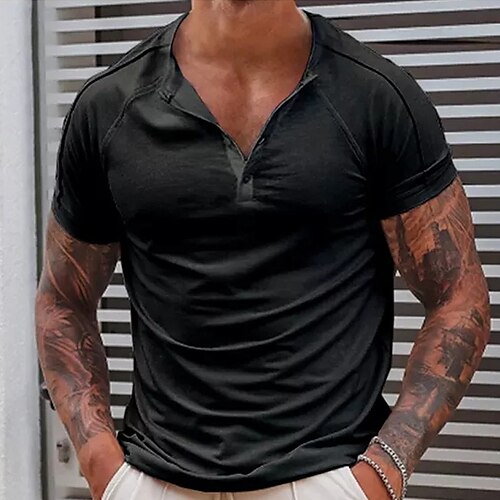 Men's Henley Shirt Solid Color Henley Black Holiday Vacation Short Sleeve Button-Down Clothing Apparel Lightweight Casual Comfortable / Summer / Spring / Summer
Men's Henley Shirt Solid Color Henley Black Holiday Vacation Short Sleeve Button-Down Clothing Apparel Lightweight Casual Comfortable / Summer / Spring / Summer