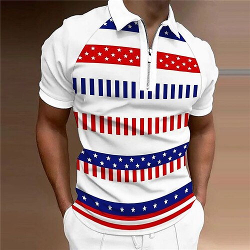 Men's Collar Polo Shirt Golf Shirt National Flag Turndown White 3D Print Outdoor Street Short Sleeves Zipper Print Clothing Apparel Fashion Designer Casual Breathable / Summer / Spring / Summer
Men's Collar Polo Shirt Golf Shirt National Flag Turndown White 3D Print Outdoor Street Short Sleeves Zipper Print Clothing Apparel Fashion Designer Casual Breathable / Summer / Spring / Summer