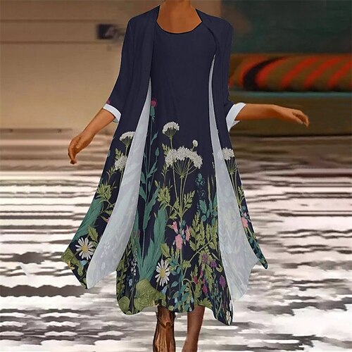 Women's Dress Set Two Piece Dress Shift Dress Midi Dress Green Long Sleeve Floral Print Winter Fall Autumn Crew Neck Winter Dress Fall Dress Loose Fit 2022 S M L XL XXL 3XL 4XL 5XL
Women's Dress Set Two Piece Dress Shift Dress Midi Dress Green Long Sleeve Floral Print Winter Fall Autumn Crew Neck Winter Dress Fall Dress Loose Fit 2022 S M L XL XXL 3XL 4XL 5XL