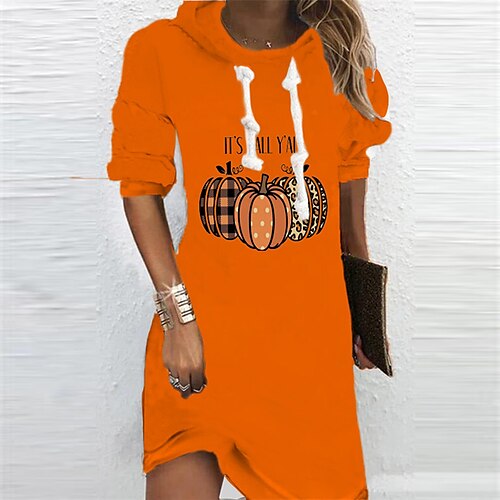Women's Hoodie Dress Shift Dress Short Mini Dress Halloween Orange Long Sleeve Letter Pumpkin Print Fall Winter Hooded Vacation Casual 2022 S M L XL XXL 3XL / 3D Print
Women's Hoodie Dress Shift Dress Short Mini Dress Halloween Orange Long Sleeve Letter Pumpkin Print Fall Winter Hooded Vacation Casual 2022 S M L XL XXL 3XL / 3D Print