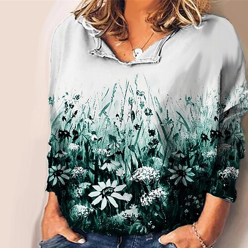 Women's Plus Size Tops Blouse Shirt Floral Print Long Sleeve V Neck Casual Daily Vacation Polyester Fall Winter Green Navy Blue
Women's Plus Size Tops Blouse Shirt Floral Print Long Sleeve V Neck Casual Daily Vacation Polyester Fall Winter Green Navy Blue