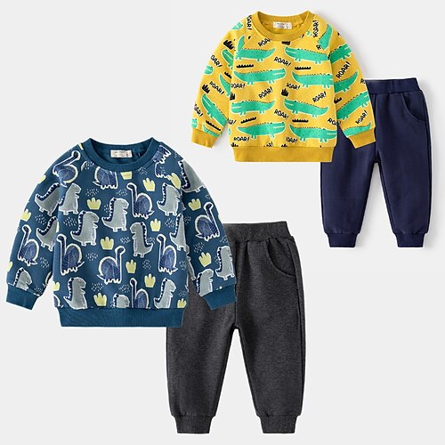Kids Boys Hoodie Pants Clothing Set 2 Pieces Long Sleeve Yellow Navy Blue Cartoon Crocodile Dinosaur Vacation Daily Casual 2-6 Years
Kids Boys Hoodie Pants Clothing Set 2 Pieces Long Sleeve Yellow Navy Blue Cartoon Crocodile Dinosaur Vacation Daily Casual 2-6 Years