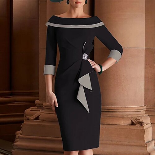 Women's Bodycon Sheath Dress Knee Length Dress Black Fuchsia Beige 3/4 Length Sleeve Color Block Backless Ruffle Patchwork Fall Winter Off Shoulder Stylish Modern Mature 2022 S M L XL XXL
Women's Bodycon Sheath Dress Knee Length Dress Black Fuchsia Beige 3/4 Length Sleeve Color Block Backless Ruffle Patchwork Fall Winter Off Shoulder Stylish Modern Mature 2022 S M L XL XXL