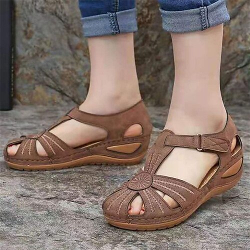 Women's Sandals Comfort Shoes Plus Size Buckle Wedge Heel Round Toe Casual Daily PU Leather T-Strap Summer Solid Colored Light Blue Green Black
Women's Sandals Comfort Shoes Plus Size Buckle Wedge Heel Round Toe Casual Daily PU Leather T-Strap Summer Solid Colored Light Blue Green Black