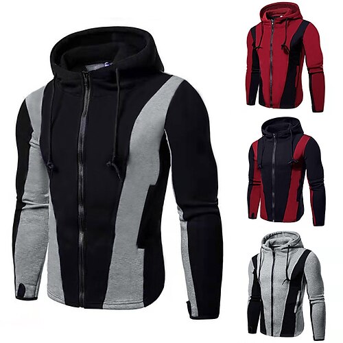 Men's Running Jacket Hoodie Jacket Full Zip Long Sleeve Top Athletic Athleisure Winter Spandex Thermal Warm Windproof Breathable Running Walking Jogging Sportswear Activewear Color Block Red / black
Men's Running Jacket Hoodie Jacket Full Zip Long Sleeve Top Athletic Athleisure Winter Spandex Thermal Warm Windproof Breathable Running Walking Jogging Sportswear Activewear Color Block Red / black