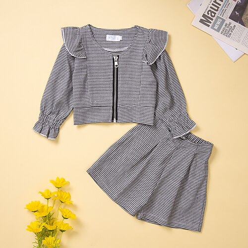 2 Dele Baby Pige Houndstooth Mønster Crewneck Trøje & Shorts Sæt 3/4-ærmer Mode udendørs 3-7 år Sommer Sort
2 Dele Baby Pige Houndstooth Mønster Crewneck Trøje & Shorts Sæt 3/4-ærmer Mode udendørs 3-7 år Sommer Sort