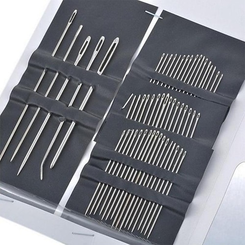 

55pcs / Set Stainless Steel Needles Set Hand Stitches Tools Household Different Sizes Sewing Accessories DIY Crafts