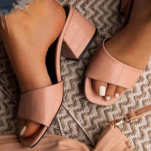Women's Mules Daily Plus Size Summer Chunky Heel Open Toe Elegant PU Leather Loafer Solid Colored Black Pink White
Women's Mules Daily Plus Size Summer Chunky Heel Open Toe Elegant PU Leather Loafer Solid Colored Black Pink White