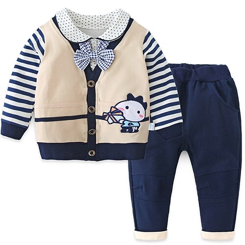 2 Pieces Kids Boys PantsSet Clothing Set Outfit Stripe Long Sleeve Cotton Set Outdoor Cute Street Style Winter Fall 2-6 Years Beige
2 Pieces Kids Boys PantsSet Clothing Set Outfit Stripe Long Sleeve Cotton Set Outdoor Cute Street Style Winter Fall 2-6 Years Beige