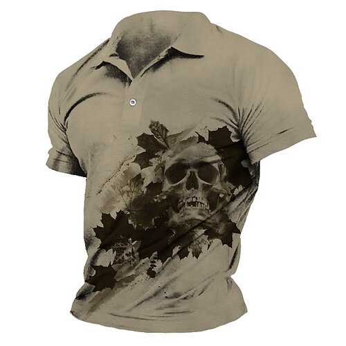 Men's Collar Polo Shirt Golf Shirt Skull Turndown Khaki Gray 3D Print Outdoor Halloween Short Sleeves Button-Down Print Clothing Apparel Vintage Cool Designer Casual / Summer / Spring / Summer
Men's Collar Polo Shirt Golf Shirt Skull Turndown Khaki Gray 3D Print Outdoor Halloween Short Sleeves Button-Down Print Clothing Apparel Vintage Cool Designer Casual / Summer / Spring / Summer