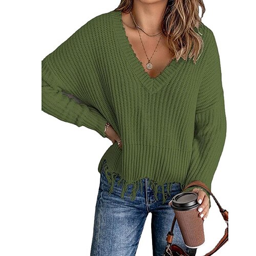 Women's Pullover Sweater jumper Jumper Crochet Knit Tassel Knitted Pure Color V Neck Stylish Casual Home Daily Winter Fall Pink Wine S M L / Long Sleeve / Holiday / Regular Fit / Going out
Women's Pullover Sweater jumper Jumper Crochet Knit Tassel Knitted Pure Color V Neck Stylish Casual Home Daily Winter Fall Pink Wine S M L / Long Sleeve / Holiday / Regular Fit / Going out
