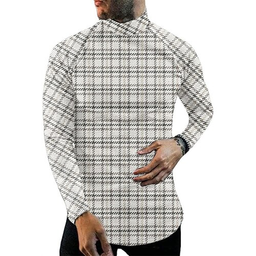 Men's T shirt Tee Graphic Plaid Turtleneck White 3D Print Street Daily Long Sleeve Print Clothing Apparel Basic Streetwear Big and Tall Pocket / Work
Men's T shirt Tee Graphic Plaid Turtleneck White 3D Print Street Daily Long Sleeve Print Clothing Apparel Basic Streetwear Big and Tall Pocket / Work