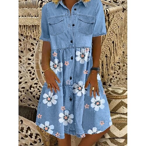 abito camicia di jeans da donna abito al ginocchio blu manica corta floreale tasca bottone colletto camicia primavera estate chic& casual moderno 2023 m l xl xxl 3xl
abito camicia di jeans da donna abito al ginocchio blu manica corta floreale tasca bottone colletto camicia primavera estate chic& casual moderno 2023 m l xl xxl 3xl