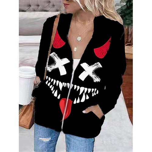 Women's Hoodie Jacket Warm Breathable Outdoor Halloween Daily Wear Going out Zipper Pocket Print Zipper Hoodie Vintage Sports Comfortable Street Style Skull Regular Fit Outerwear Long Sleeve Winter
Women's Hoodie Jacket Warm Breathable Outdoor Halloween Daily Wear Going out Zipper Pocket Print Zipper Hoodie Vintage Sports Comfortable Street Style Skull Regular Fit Outerwear Long Sleeve Winter
