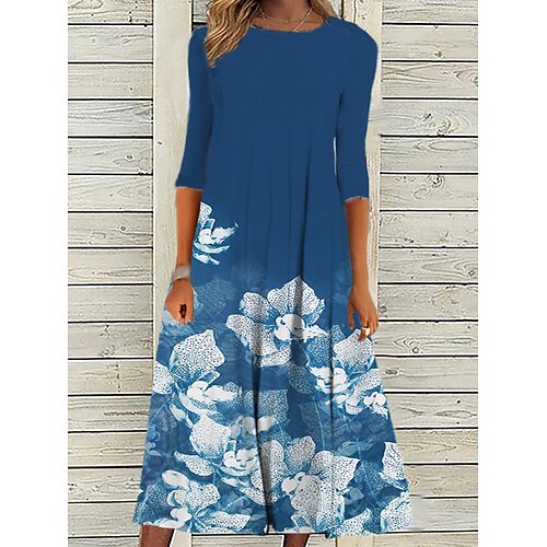 Women's Casual Dress Midi Dress Green Black Blue 3/4 Length Sleeve Floral Print Winter Fall Autumn Crew Neck Classic Weekend 2022 S M L XL XXL 3XL 4XL 5XL 6XL
Women's Casual Dress Midi Dress Green Black Blue 3/4 Length Sleeve Floral Print Winter Fall Autumn Crew Neck Classic Weekend 2022 S M L XL XXL 3XL 4XL 5XL 6XL