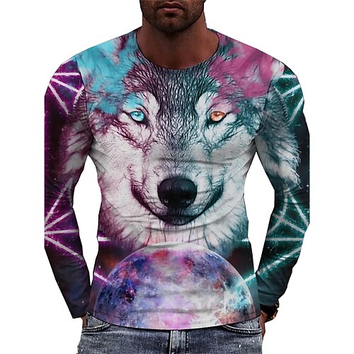 Men's Unisex T shirt Tee Wolf Graphic Prints Crew Neck Purple Long Sleeve 3D Print Outdoor Street Print Tops Basic Sports Casual Classic
Men's Unisex T shirt Tee Wolf Graphic Prints Crew Neck Purple Long Sleeve 3D Print Outdoor Street Print Tops Basic Sports Casual Classic