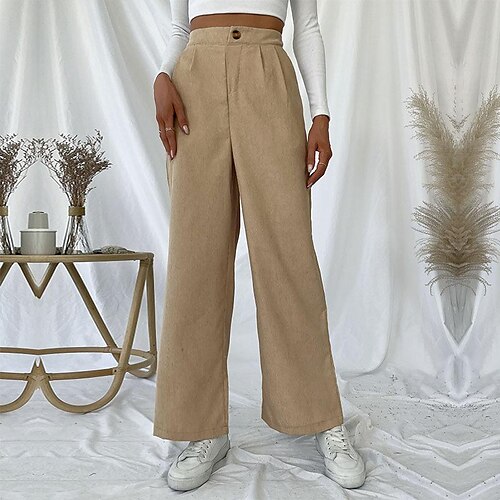 Women's Wide Leg Pants Trousers Corduroy Beige Fashion Daily Weekend Side Pockets Wide Leg Full Length Comfort Plain S M L XL
Women's Wide Leg Pants Trousers Corduroy Beige Fashion Daily Weekend Side Pockets Wide Leg Full Length Comfort Plain S M L XL
