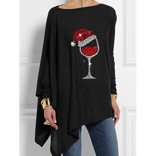 Women's T shirt Tee Black Plain Patchwork Long Sleeve Daily Christmas Off Shoulder Long M
Women's T shirt Tee Black Plain Patchwork Long Sleeve Daily Christmas Off Shoulder Long M