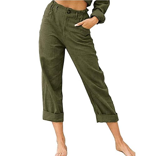 Per donna Pantaloni Dritto Tasche laterali Liscio Comfort Alla caviglia Informale Fine settimana Lino Misto cotone e lino Di tendenza blu navy Verde Vita normale Anelastico
Per donna Pantaloni Dritto Tasche laterali Liscio Comfort Alla caviglia Informale Fine settimana Lino Misto cotone e lino Di tendenza blu navy Verde Vita normale Anelastico