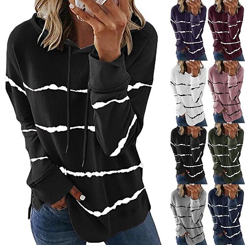 autumn and winter women's popular loose long-sleeved tie-dye printed striped hooded women's sweater
autumn and winter women's popular loose long-sleeved tie-dye printed striped hooded women's sweater
