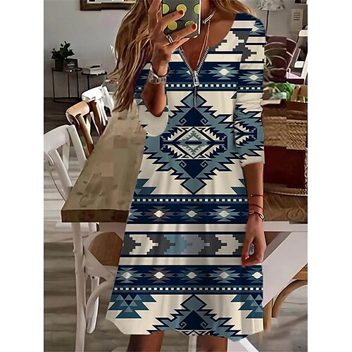 Women's Casual Dress Blue Wine Long Sleeve Geometric Zipper Winter Fall V Neck Classic Winter Dress Fall Dress 2022 XS S M L XL 2XL 3XL 4XL 5XL 6XL
Women's Casual Dress Blue Wine Long Sleeve Geometric Zipper Winter Fall V Neck Classic Winter Dress Fall Dress 2022 XS S M L XL 2XL 3XL 4XL 5XL 6XL