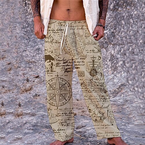 Men's Trousers Beach Pants Pocket Drawstring Elastic Waist Graphic Prints Comfort Breathable Casual Daily Holiday Streetwear Designer Khaki / Elasticity
Men's Trousers Beach Pants Pocket Drawstring Elastic Waist Graphic Prints Comfort Breathable Casual Daily Holiday Streetwear Designer Khaki / Elasticity