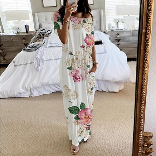 Women's Pajamas Nightgown Dress Pjs Flower Fashion Comfort Home Bed Polyester Crew Neck Short Sleeve Pocket Spring Summer White
Women's Pajamas Nightgown Dress Pjs Flower Fashion Comfort Home Bed Polyester Crew Neck Short Sleeve Pocket Spring Summer White