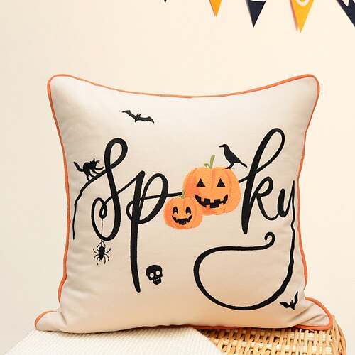 Halloween Throw Pillow Cover Embroidery Square Quality Pillow Case for Bedroom Livingroom Cushion Cover Spooky Pumpkin
Halloween Throw Pillow Cover Embroidery Square Quality Pillow Case for Bedroom Livingroom Cushion Cover Spooky Pumpkin