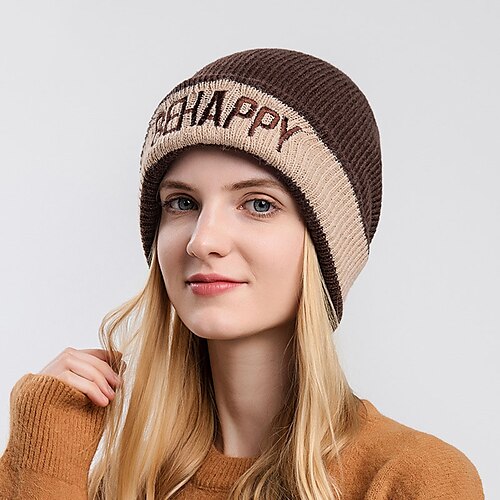 Winter Accessories Women Knit Hat Letter Fashion Beanie Cap Female Outdoor Warm Bonnets
Winter Accessories Women Knit Hat Letter Fashion Beanie Cap Female Outdoor Warm Bonnets